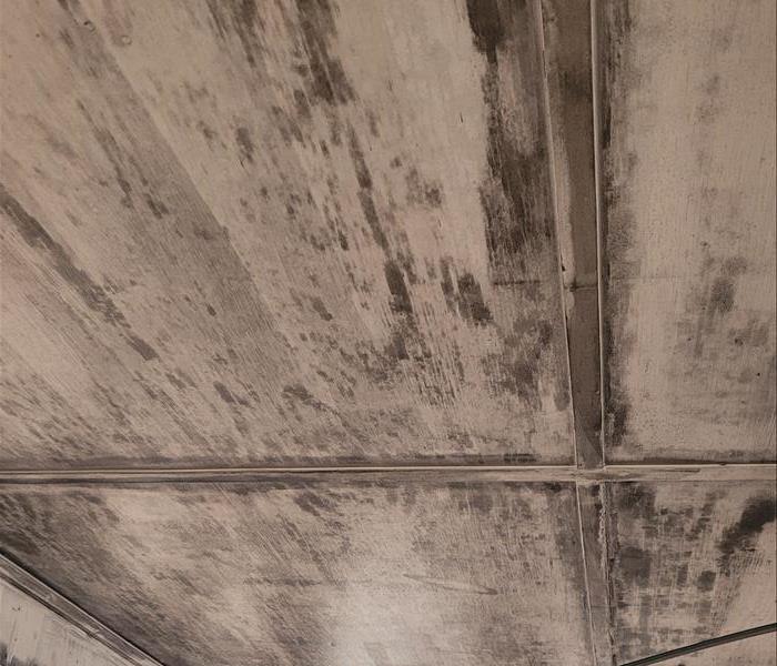 ceiling affected by soot