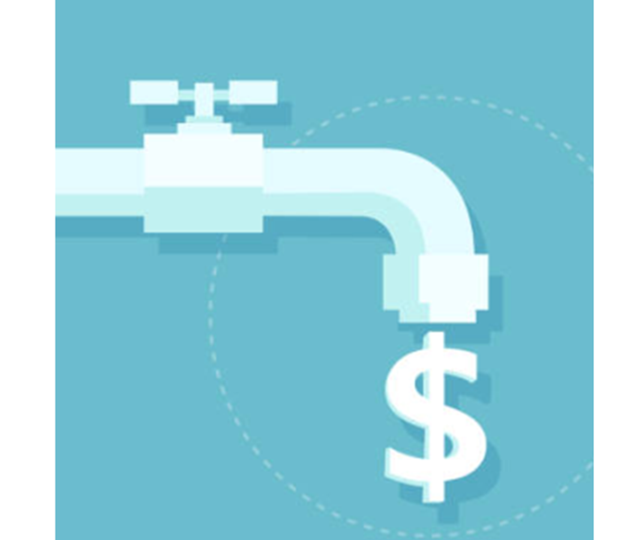 clipart of a faucet and dollar sign