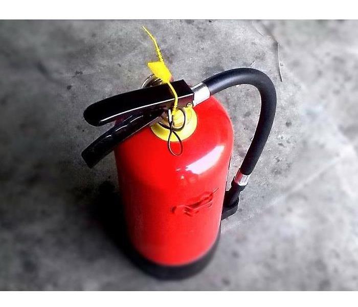 fire extinguisher on the floor